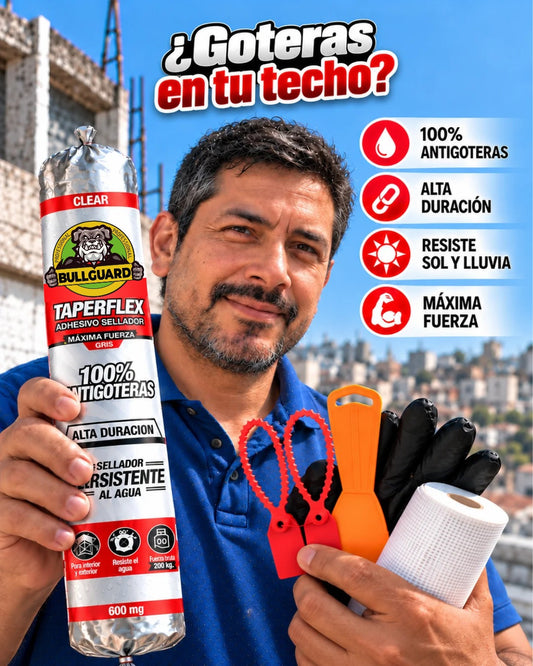 KIT SELLADOR ANTIGOTERAS + ESPATULA + GUANTES + MALLA + 2 PRECINTOS F1